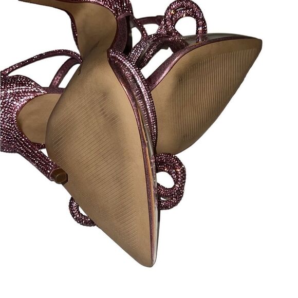 INC Rhinestone Laynea Pink Bow Double Ankle Strap Stiletto Heels Size 7 - Picture 7 of 8